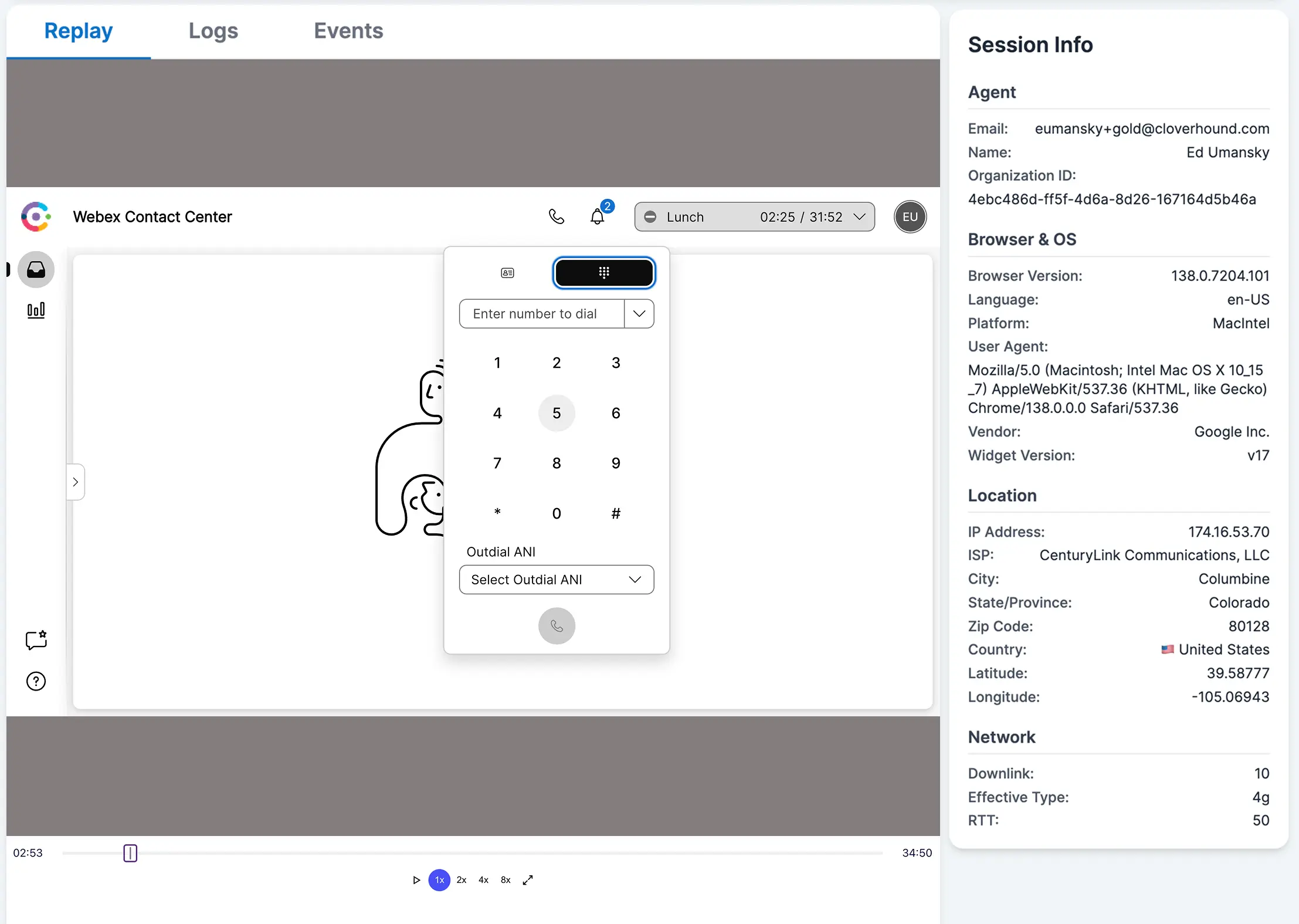 Session replay with console/network panels